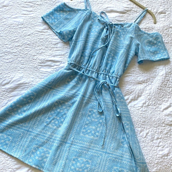mine Dresses & Skirts - Light Blue Off Shoulder Sun Dress